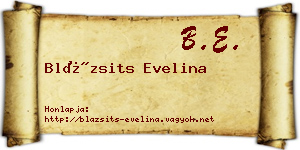 Blázsits Evelina névjegykártya